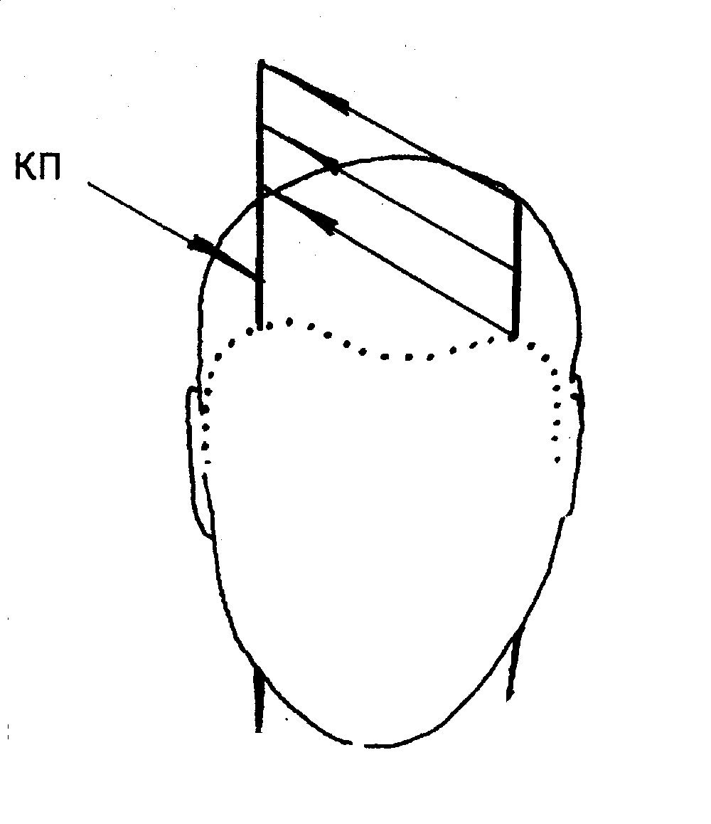 Схема стрижки боковой челки